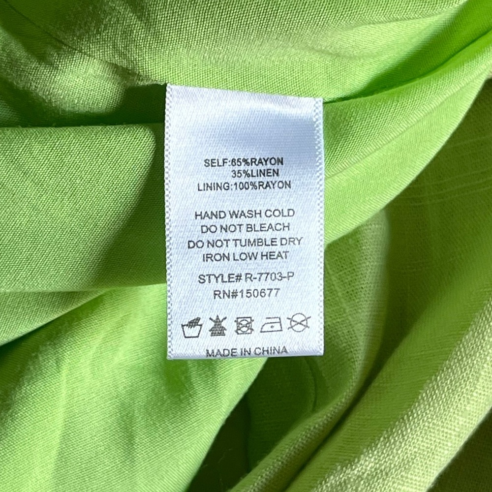 Strut & Bolt Lime Green Linen-Blend Romper - Picture 5 of 6